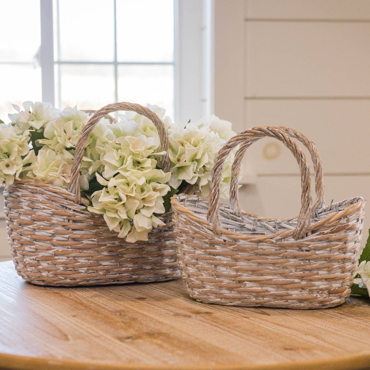 White Moses Basket (set of 2)