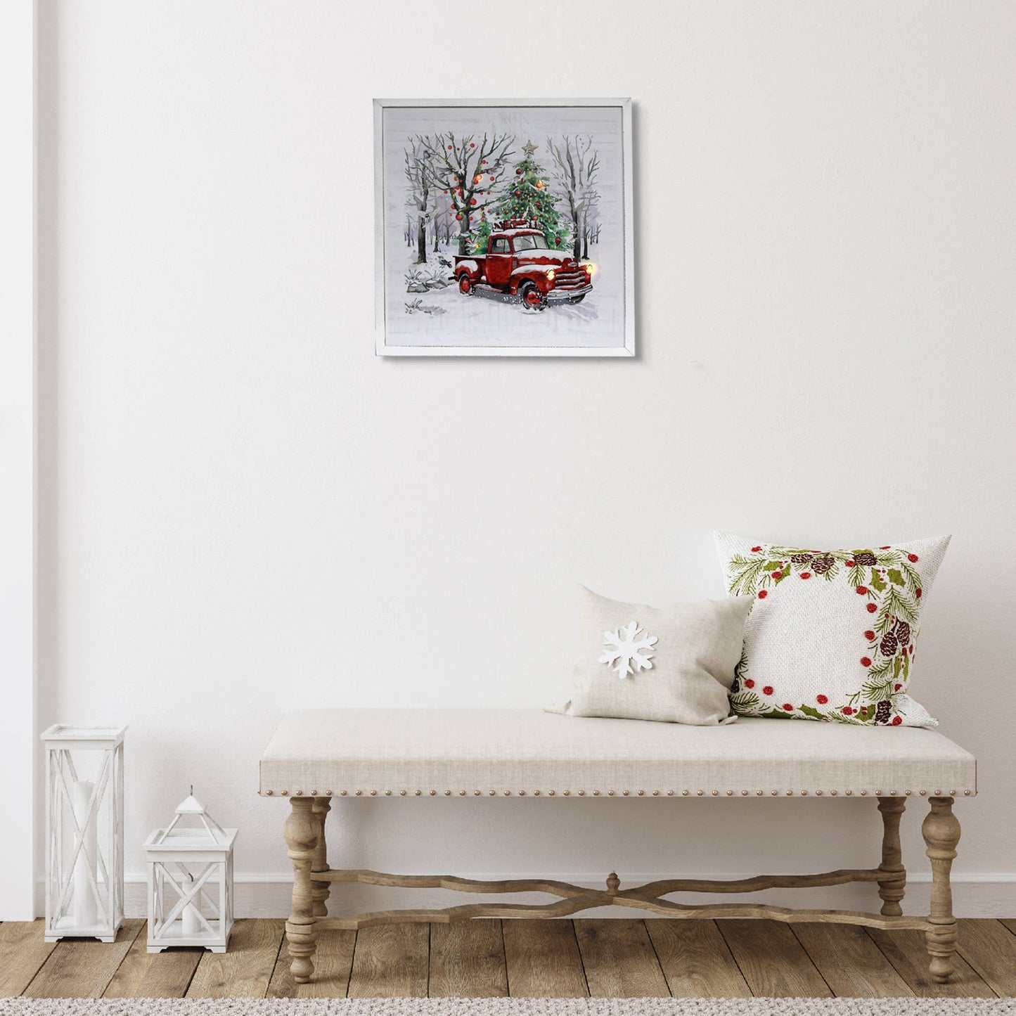 LED  FRAMED WALL ART  (RED TRUCK)