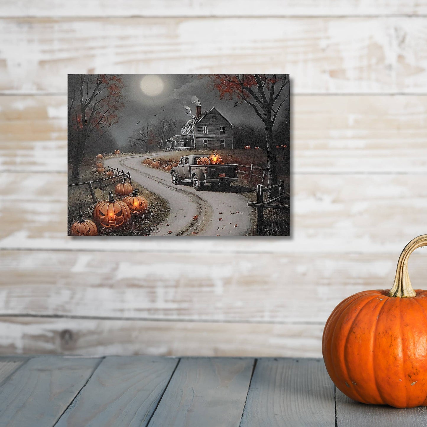 LED CANVAS WALL ART (SPOOKY DRIVEWAY)