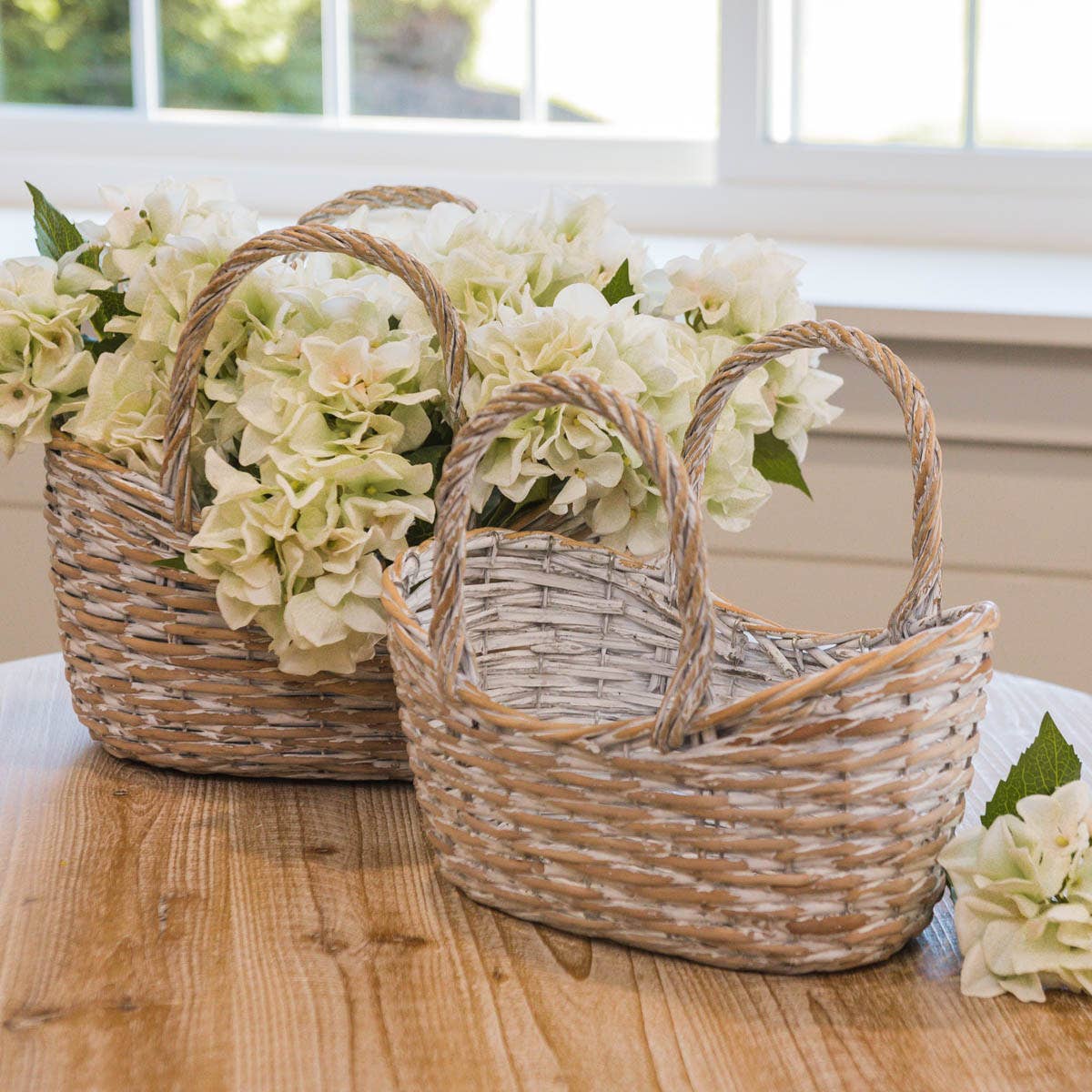 White Moses Basket (set of 2)