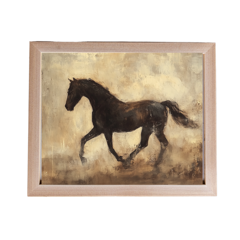 Vintage Horse Back Pine Framed Art