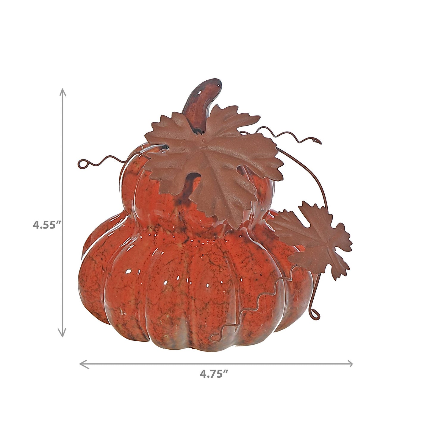 PORCELAIN STACKED PUMPKIN DECOR (ORANGE)