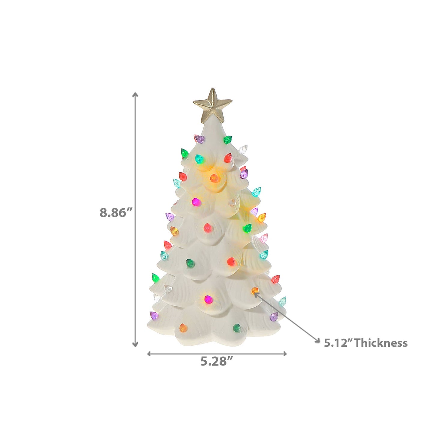 LED CERAMIC CHRISTMAS TREE (WHITE)