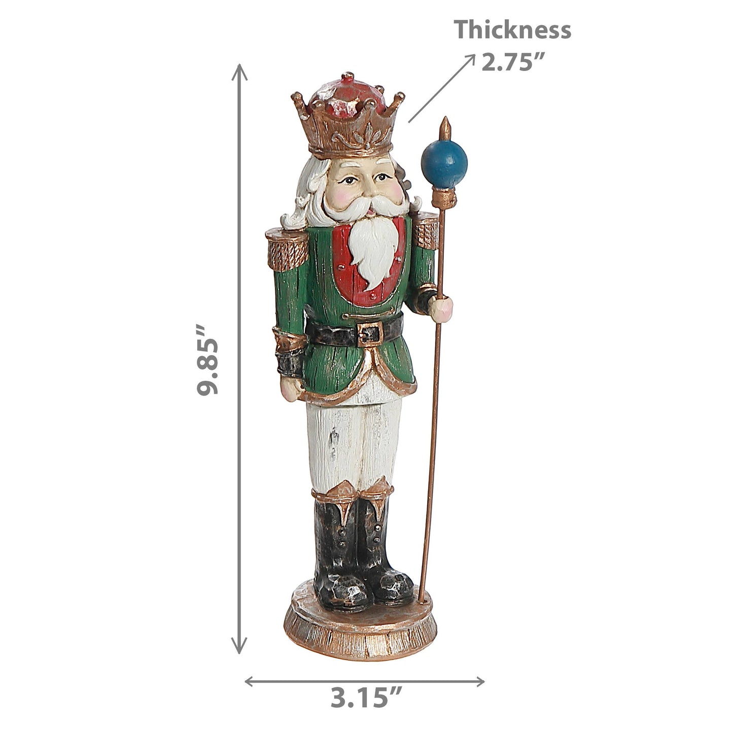 POLYRESIN NUTCRACKER FIGURINE (GREEN)