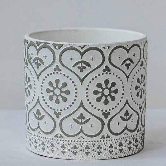 Flower Pot With Lace Pattern