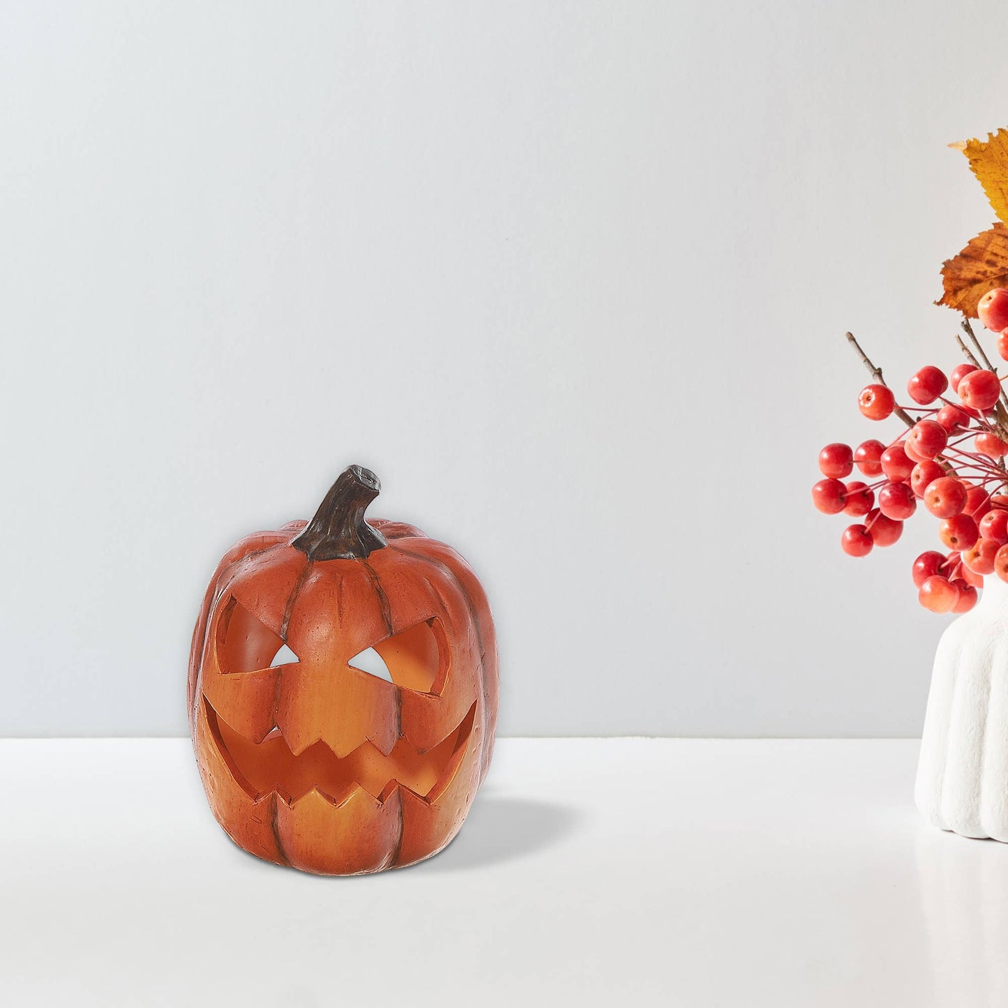 TERRACOTTA PUMPKIN TEA LIGHT HOLDER