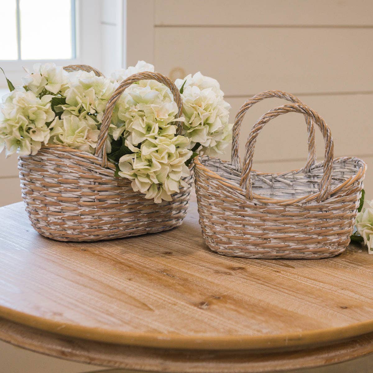 White Moses Basket (set of 2)