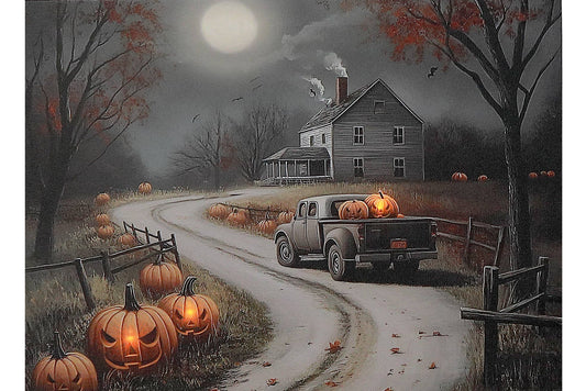 LED CANVAS WALL ART (SPOOKY DRIVEWAY)