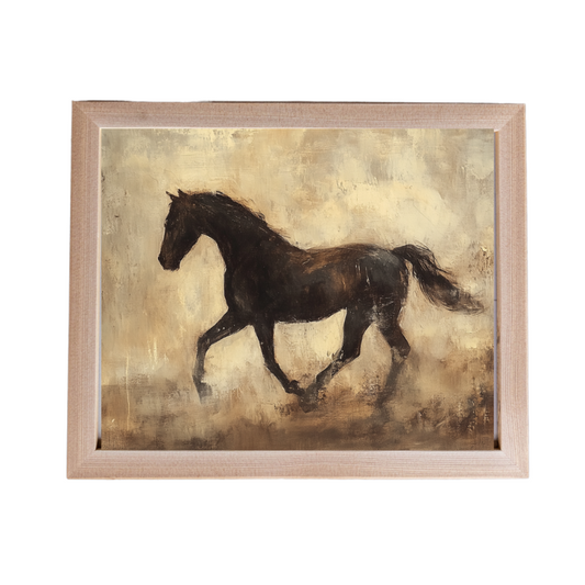 Vintage Horse Back Pine Framed Art